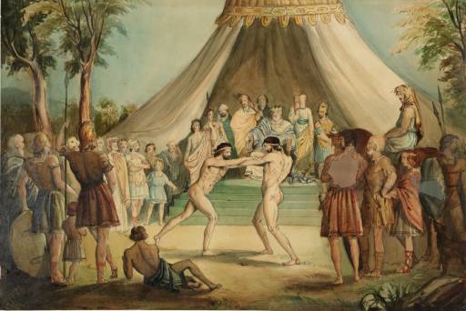 peinture de lutteurs nus peinture de lutteurs nus